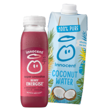 Innocent smoothie fles à 300 ml
of kokoswater pak à 500 ml